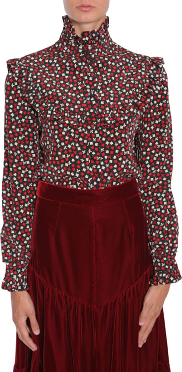 Saint Laurent Stand Up Collar Blouse