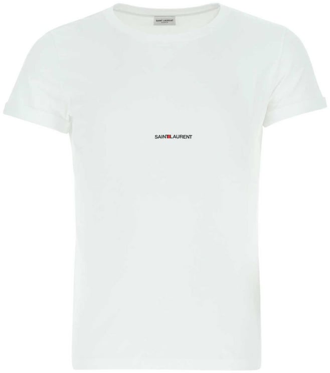 Saint Laurent White Organic Cotton Raw Hem T-Shirt