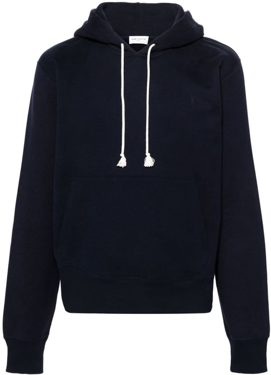 Saint Laurent Blue Cassandre Organic Cotton Hoodie