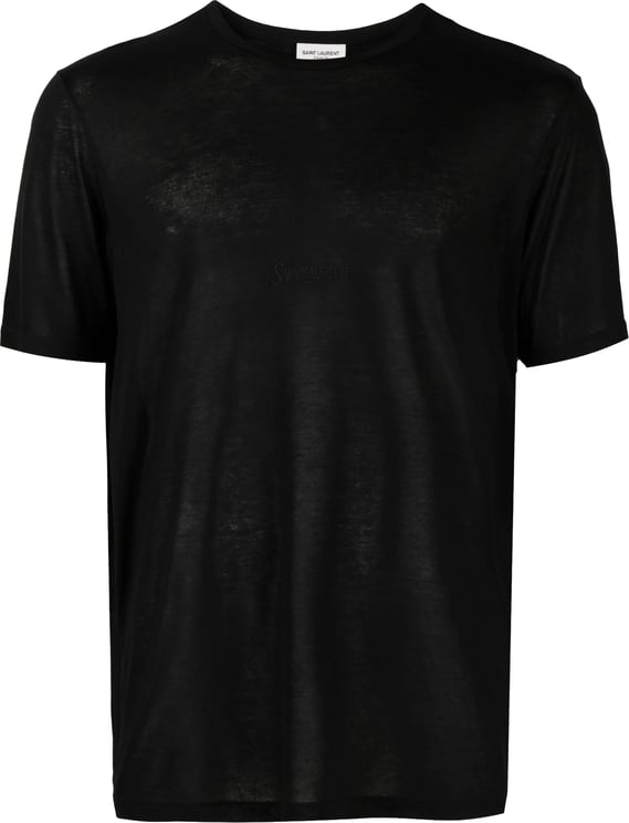 Saint Laurent Black Viscose Crew Neck T-Shirt