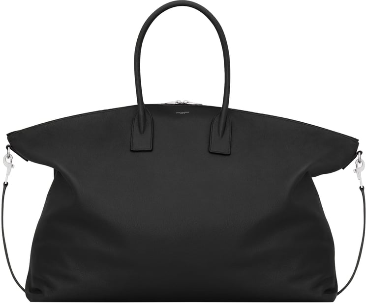 Saint Laurent Black Bowling Rectangular Leather Duffle