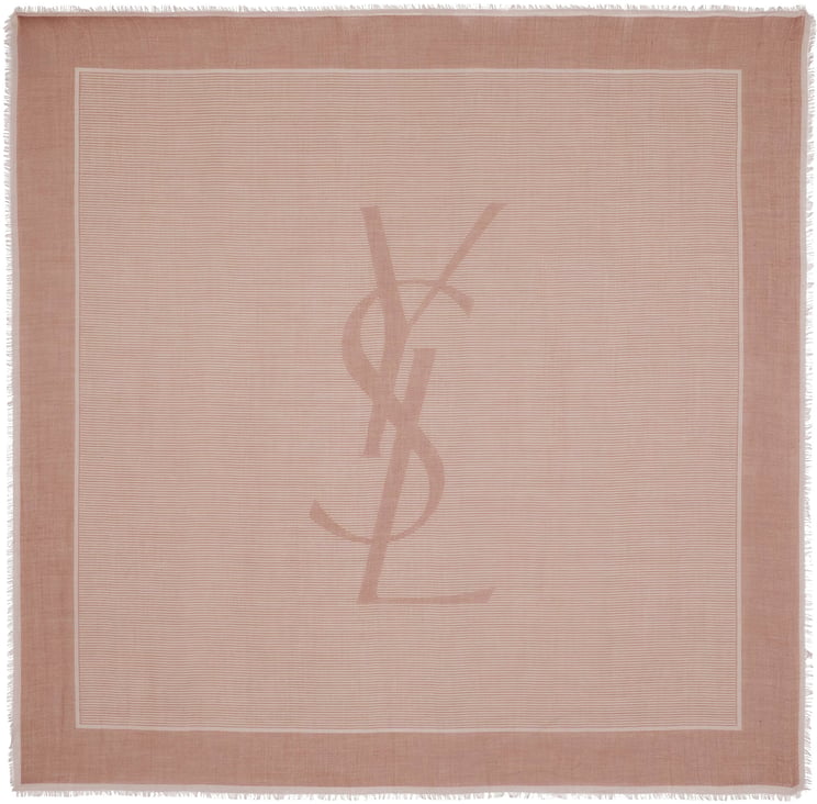 Saint Laurent Grand Carre Rayures Striped Scarf