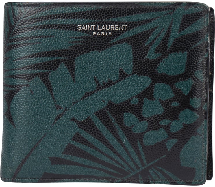 Saint Laurent Saint Laurent Caviar Petroleum Jungle Print Wallet