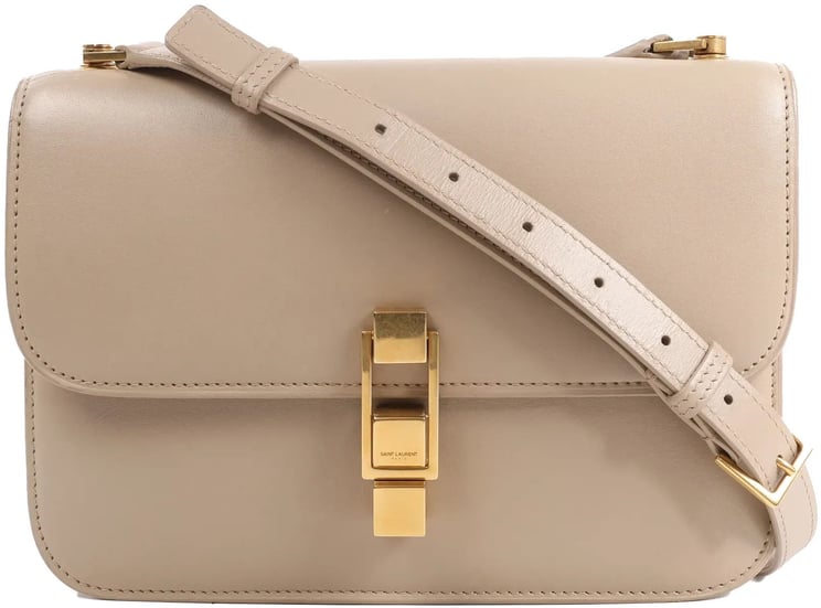 Saint Laurent Saint Laurent Paris Carre Leather Shoulder bag in Beige 633214
