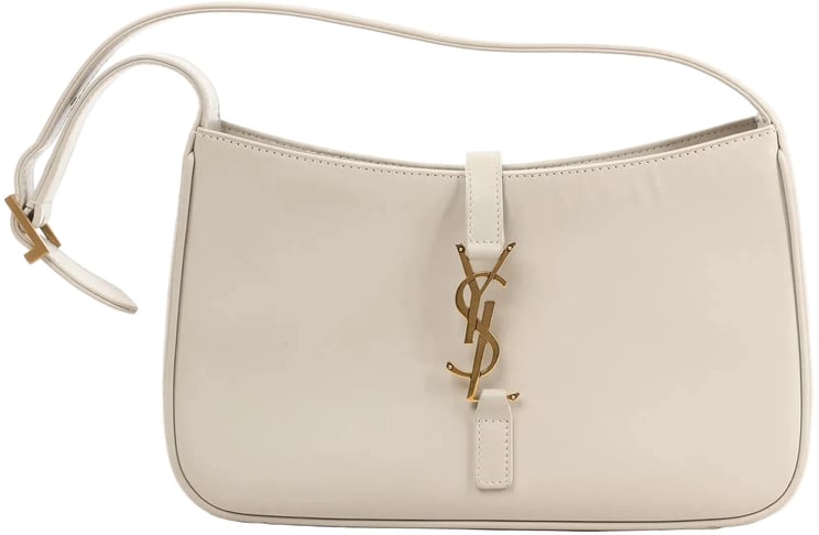 Saint Laurent Saint Laurent Le 5 à 7 Small Leather Shoulder Bag in Beige 657228