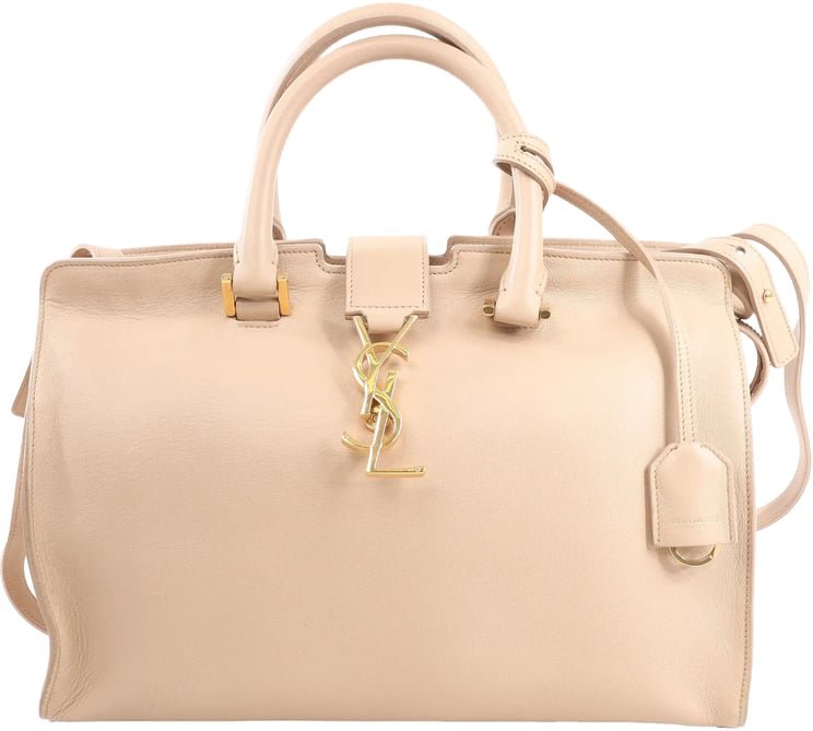 Saint Laurent Saint Laurent Paris Baby Cabas Leather 2Way Handbag in Beige 394461