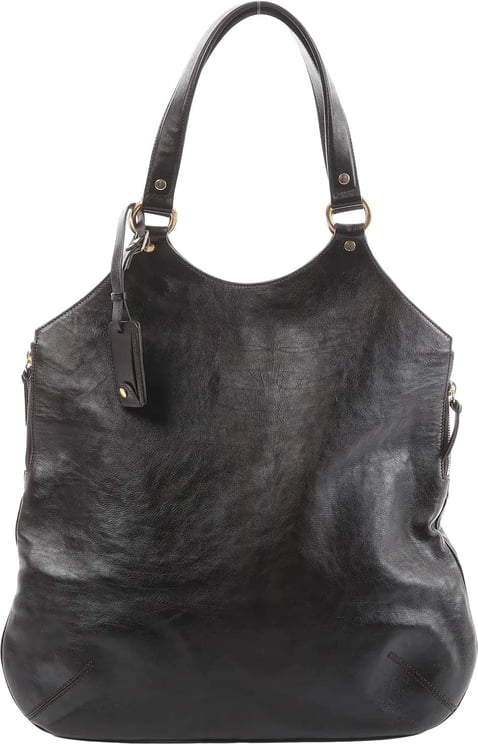 Saint Laurent Saint Laurent Paris Tribute Large Leather Shoulder Bag in Brown