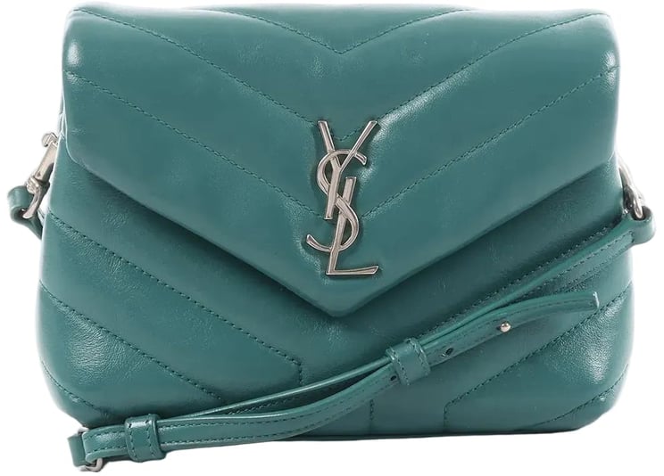 Saint Laurent Saint Laurent Paris Loulou Puffer Leather Chain Crossbody Bag in Green 467072