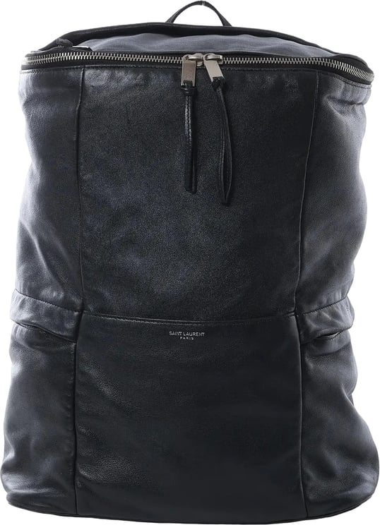 Saint Laurent Saint Laurent Paris Sid Leather & Canvas Backpack in Black
