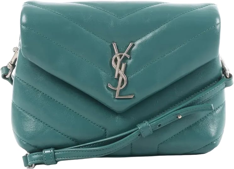 Saint Laurent Saint Laurent Paris Loulou Puffer Leather Chain Crossbody Bag in Green 467072