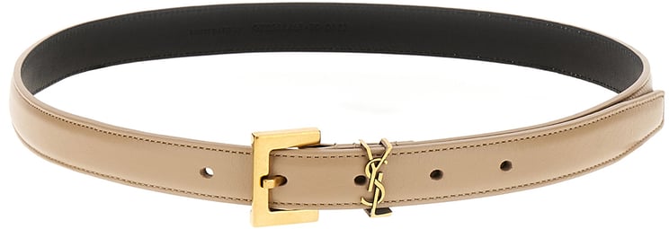 Saint Laurent Saint Laurent Cappuccino leather belt