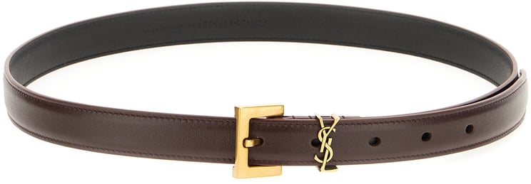 Saint Laurent Saint Laurent Dark brown leather belt