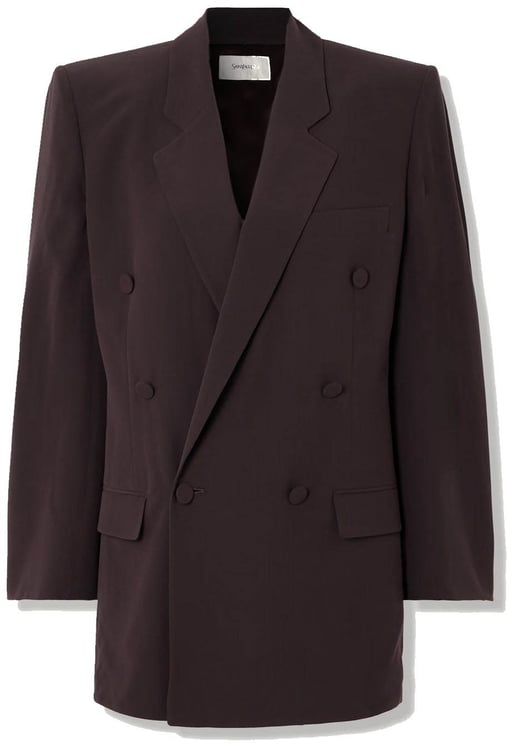 Saint Laurent Saint Laurent Double-Breasted Silk-Crepe Blazer