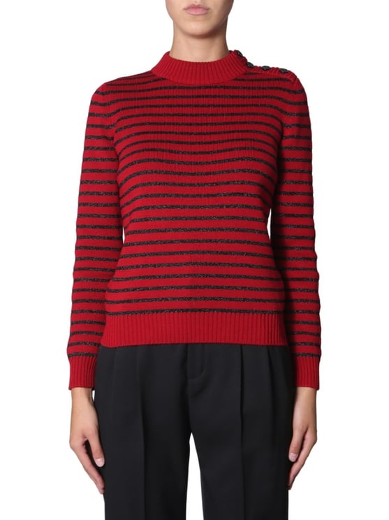 Saint Laurent Ribbed Crew Neck Sweater