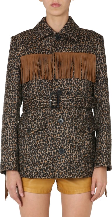 Saint Laurent Structured Leopard Print Jacket