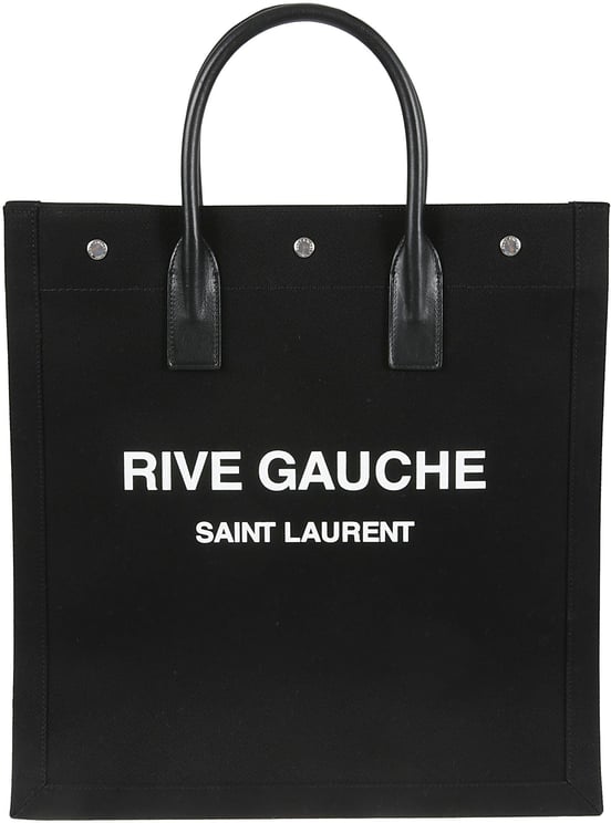 Saint Laurent Structured Black Canvas Tote