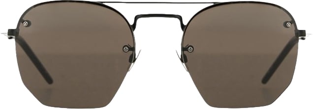 Saint Laurent Geometric Frame Sunglasses With Double Bridge Design