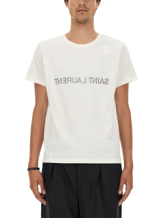 Saint Laurent T-Shirt With Reverse Logo