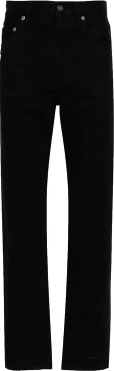 Saint Laurent Black Straight-Leg Structured Denim Jeans