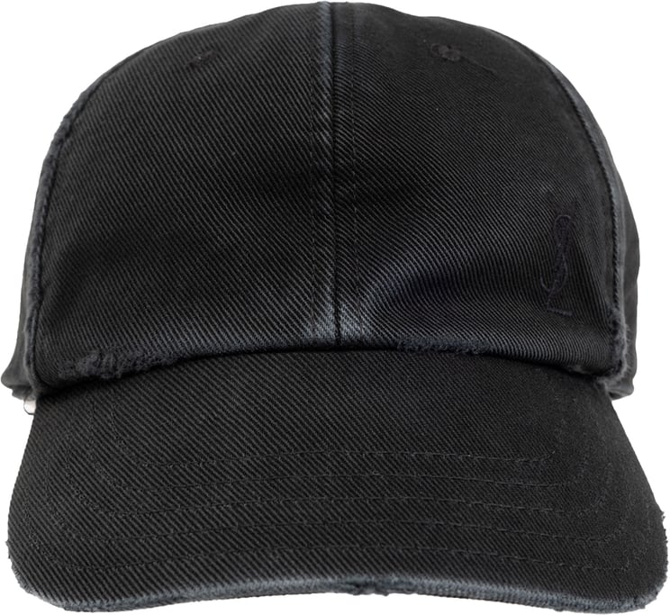 Saint Laurent Cassandre Washed Denim Logo Baseball Cap