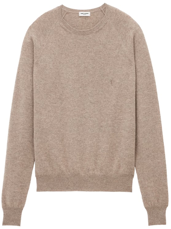 Saint Laurent Beige Pull Cassandre Cashmere Pullover