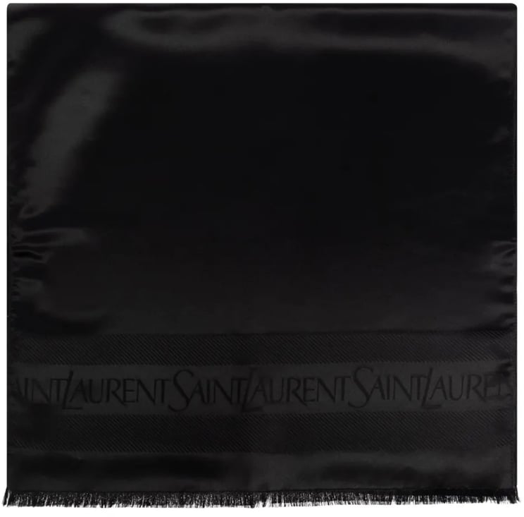 Saint Laurent Foulard Rectangular Satin Silk Scarf