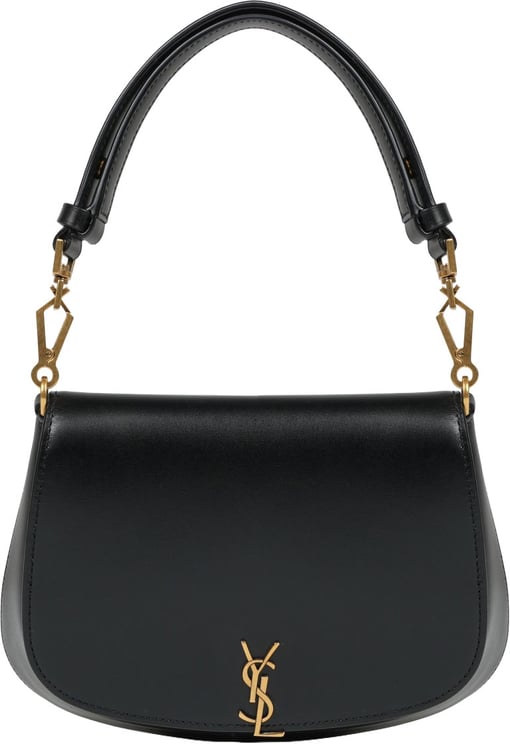 Saint Laurent Curved Silhouette Black Calfskin Shoulder Bag