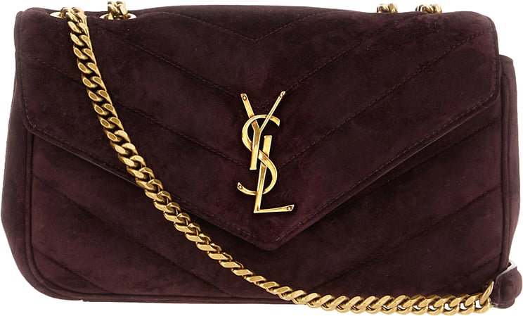 Saint Laurent Saint Laurent Aubergine suede small LouLou shoulder bag