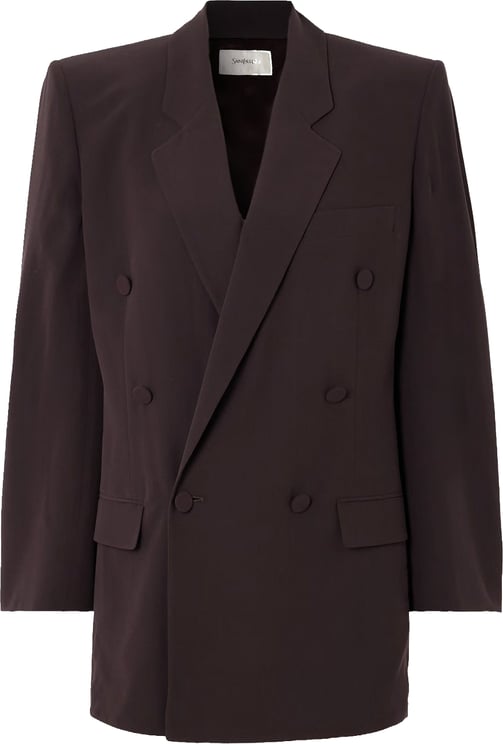 Saint Laurent Saint Laurent Double-Breasted Silk-Crepe Blazer