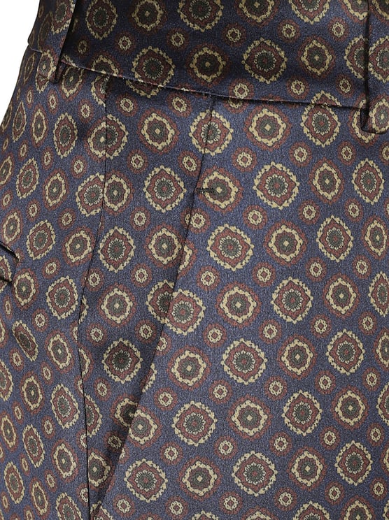 Saint Laurent Geometric Pattern Trousers With Relaxed Fit