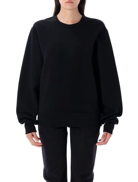 Saint Laurent Cassandra Embroidered Logo Fleece Sweatshirt