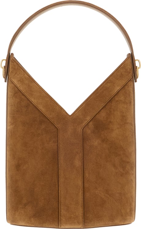 Saint Laurent Saint Laurent Brown suede Y Long bucket bag