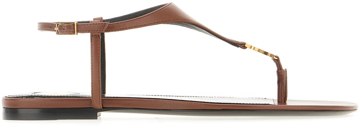 Saint Laurent Saint Laurent Brown leather thong sandals