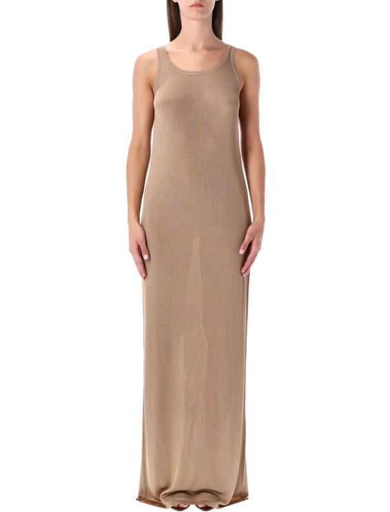 Saint Laurent Tank Floor Length Ribbed Dress