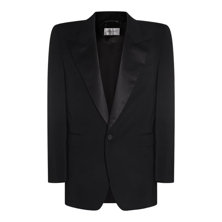 Saint Laurent Tailored Black Blazer With Satin Shawl Collar