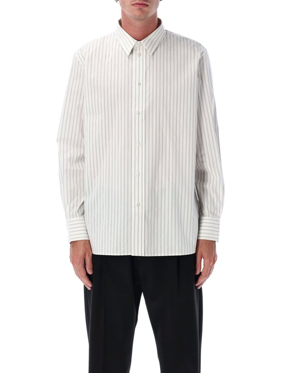 Saint Laurent Striped Long Sleeve Cotton Shirt
