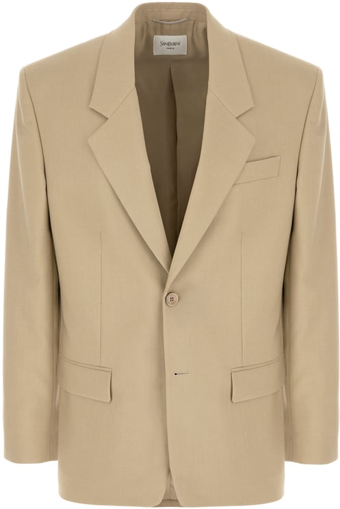 Saint Laurent Saint Laurent Olive green wool blend blazer
