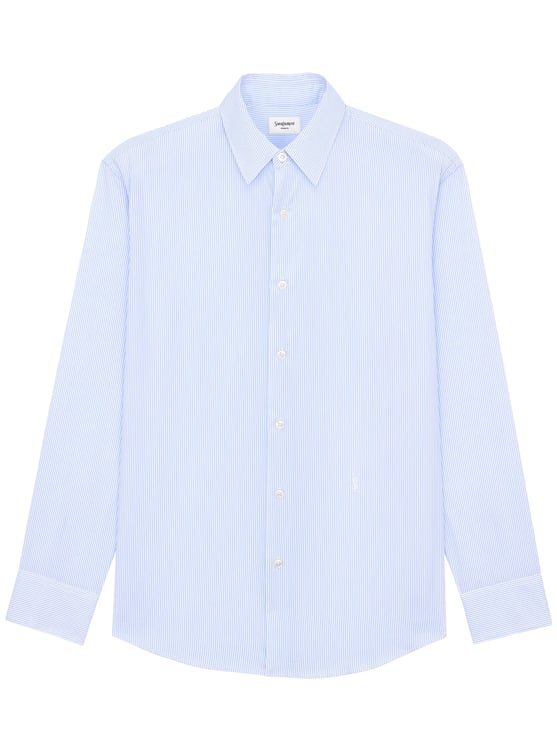 Saint Laurent Light Blue Chemise Pinstripe Shirt