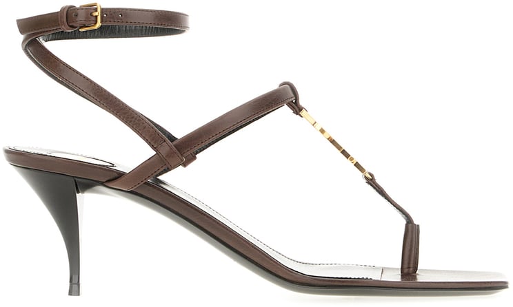 Saint Laurent Saint Laurent Chocolate leather Cassandra sandals