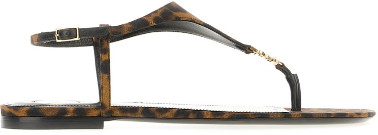 Saint Laurent Saint Laurent Printed viscose thong sandals