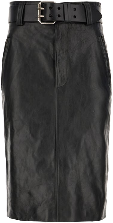 Saint Laurent Saint Laurent Black leather skirt