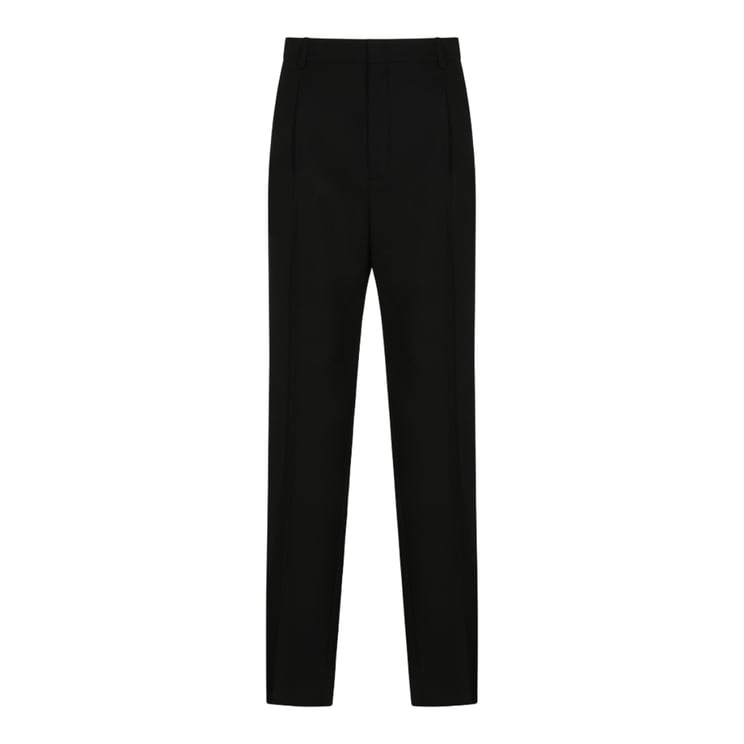 Saint Laurent Tailored High-Waist Trousers With Concealed Fastening And Welt Pockets