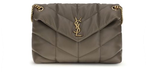 Saint Laurent Saint Laurent Gray Lamb Leather Shoulder Bag