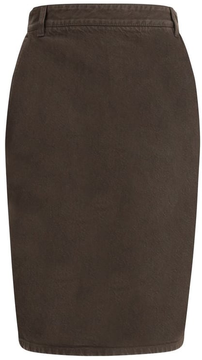 Saint Laurent Saint Laurent Brown Denim Skirt