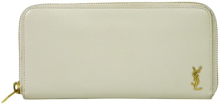Saint Laurent Saint Laurent Tiny Monogram Zip Around Wallet Leather Long