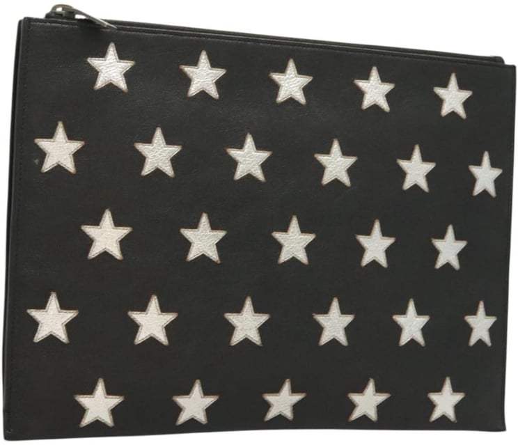 Saint Laurent Saint Laurent Stars Zip Pouch Leather Medium
