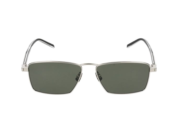 Saint Laurent Silver Square Grey Lenses Sunglasses