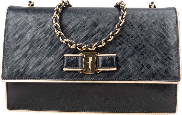 Salvatore Ferragamo Salvatore Ferragamo Saffiano Leather Vara Bow Crossbody Bag