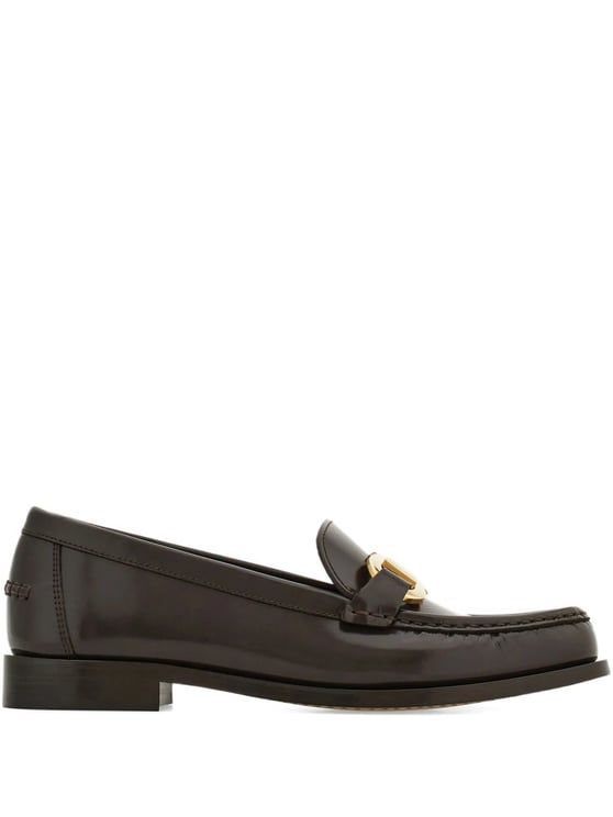 Salvatore Ferragamo Black Maryan 2 Polished Leather Loafers