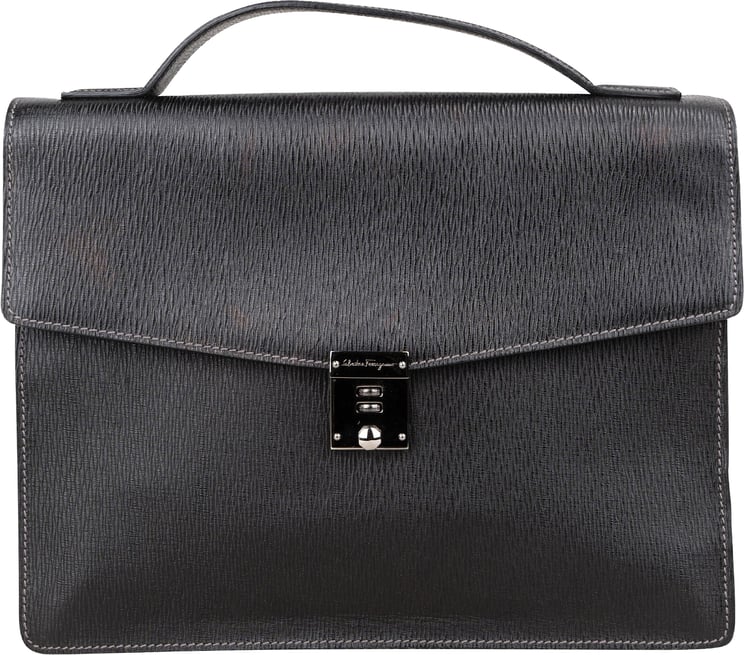 Salvatore Ferragamo Salvatore Ferragamo Grained Leather Briefcase Handbag